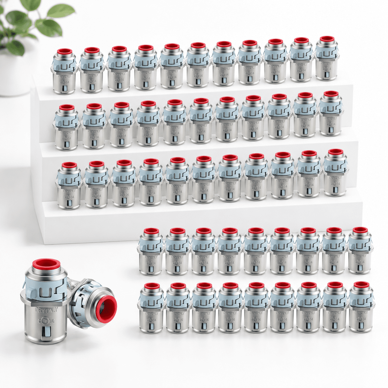 50 Pack 3/8 Inch Snap-In MC Cable Connectors, Zinc Cast Metal ...