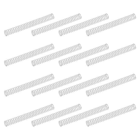 50 Pack 304 Stainless Steel Compression Springs, 0.2mm x 4mm x 40mm Small & Tiny Pen Spring for Home Repair & DIY, Workshop & Industrial Use, (Silver Tone)