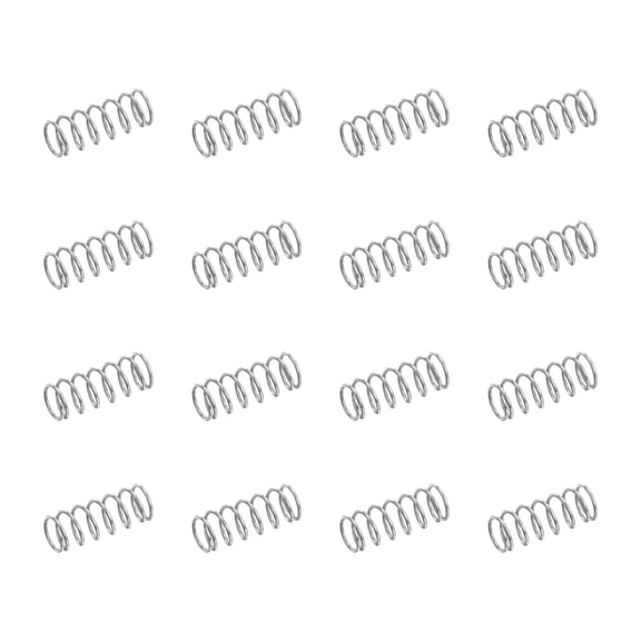 50 Pack 304 Stainless Steel Compression Springs, 0.3mm x 2mm x 5mm Small & Tiny Pen Spring for Home Repair & DIY, Workshop & Industrial Use, (Silver Tone)