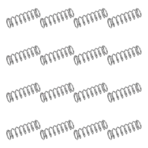 50 Pack 304 Stainless Steel Compression Springs, 0.3mm x 3mm x 10mm Small & Tiny Pen Spring for Home Repair & DIY, Workshop & Industrial Use, (Silver Tone)