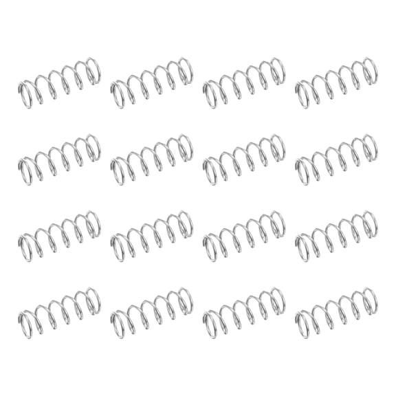 50 Pack 304 Stainless Steel Compression Springs, 0.3mm x 4mm x 10mm Small & Tiny Pen Spring for Home Repair & DIY, Workshop & Industrial Use, (Silver Tone)