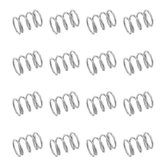50 Pack 304 Stainless Steel Compression Springs, 0.4mm x 4mm x 5mm Small & Tiny Pen Spring for Home Repair & DIY, Workshop & Industrial Use, (Silver Tone)