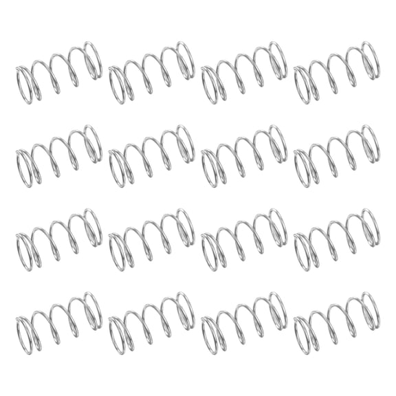 50 Pack 304 Stainless Steel Compression Springs, 0.4mm x 5mm x 10mm Small & Tiny Pen Spring for Home Repair & DIY, Workshop & Industrial Use (Silver Tone)
