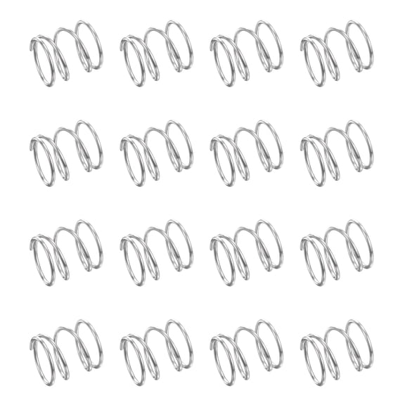50 Pack 304 Stainless Steel Compression Springs, 0.4mm x 5mm x 5mm Small & Tiny Pen Spring for Home Repair & DIY, Workshop & Industrial Use, (Silver Tone)