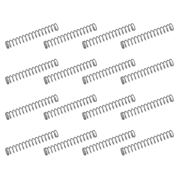 50 Pack 304 Stainless Steel Compression Springs, 0.6mm x 5mm x 35mm Small & Tiny Pen Spring for Home Repair & DIY, Workshop & Industrial Use, (Silver Tone)