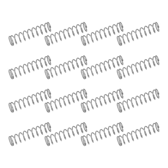 50 Pack 304 Stainless Steel Compression Springs, 0.6mm x 6mm x 25mm Small & Tiny Pen Spring for Home Repair & DIY, Workshop & Industrial Use, (Silver Tone)