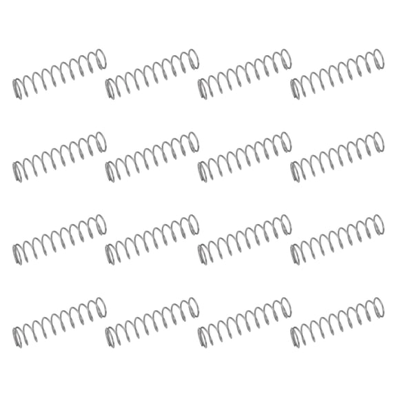 50 Pack 304 Stainless Steel Compression Springs, 0.6mm x 7mm x 30mm Small & Tiny Pen Spring for Home Repair & DIY, Workshop & Industrial Use, (Silver Tone)