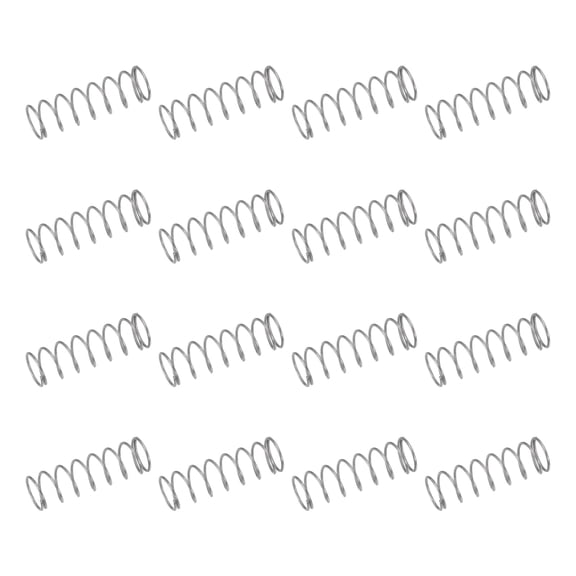 50 Pack 304 Stainless Steel Compression Springs, 0.6mm x 8mm x 25mm Small & Tiny Pen Spring for Home Repair & DIY, Workshop & Industrial Use, (Silver Tone)