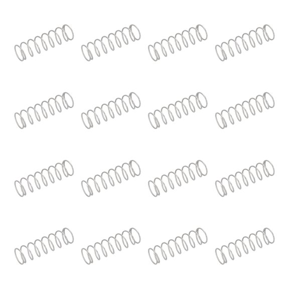 50 Pack 304 Stainless Steel Compression Springs, 0.8mm x 10mm x 35mm Small & Tiny Pen Spring for Home Repair & DIY, Workshop & Industrial Use, (Silver Tone)