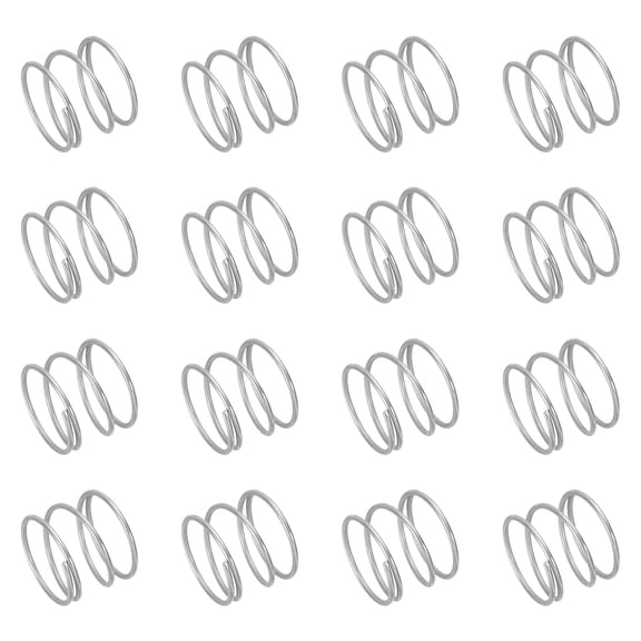 50 Pack 304 Stainless Steel Compression Springs, 0.8mm x 13mm x 10mm Small & Tiny Pen Spring for Home Repair & DIY, Workshop & Industrial Use, (Silver Tone)