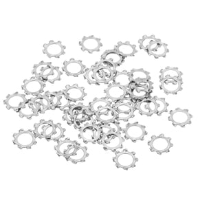 50 Pack 304 Stainless Steel External Tooth Lock Washers, M6 Star Locking Washers for Screw Bolt Mechanical Equipment Fasteners, Silver