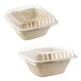 thumbnail image 1 of EcoQuality 32 oz Square Food Containers with Lids, White, Disposable, Bagasse Fiber, Meal Prep Containers (50 Count), 1 of 7