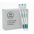 thumbnail image 1 of 50 Pack 39 Soft Bristle Head Toothbrushes in Assorted Colors - Hospitality, Hotel, Homeless Shelter, Donation, Charity Drive, Disaster Relief Supplies - 50 Brushes, 1 of 6