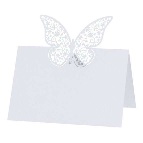 50-Pack 3D Butterfly Place Cards for Weddings, Premium White Tent Name Cards for Wedding Reception, Banquet, Birthday Party Seating