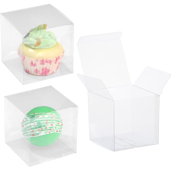 50 Pack 3x3x3 Inch Clear Hot Chocolate Bomb Boxes - Christmas & Birthday Gift Boxes