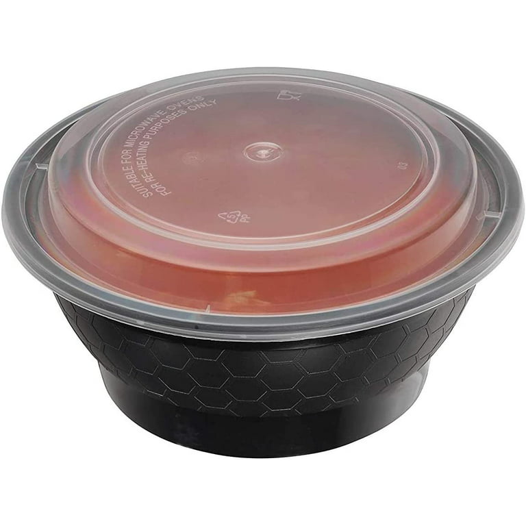 50 Pack Plastic Bowls w/ Lids Microwavable Food Containers