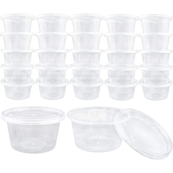 50 Pack 4oz Small Plastic Containers with Lids for Slime Foam Ball Storage