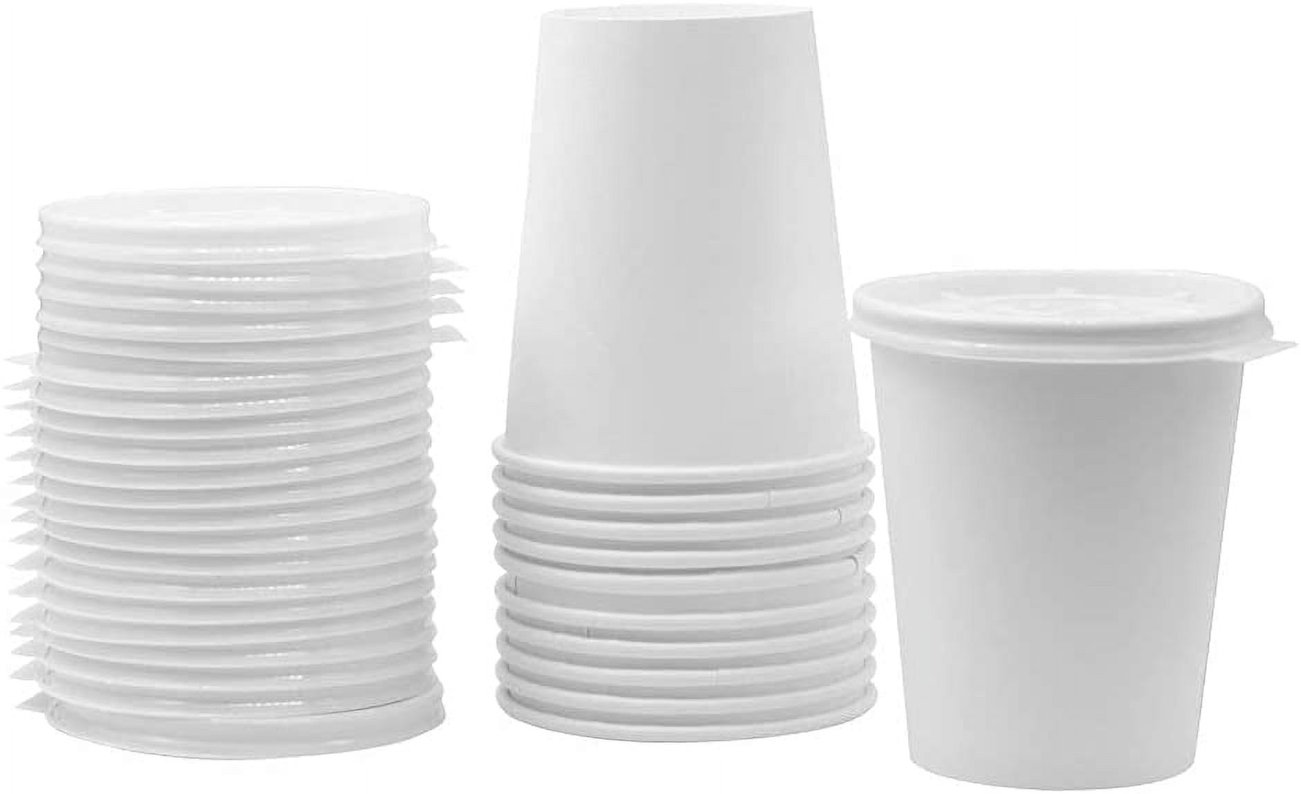 [50 Pack] 4oz White Disposable Paper Coffee Espresso Cups with White