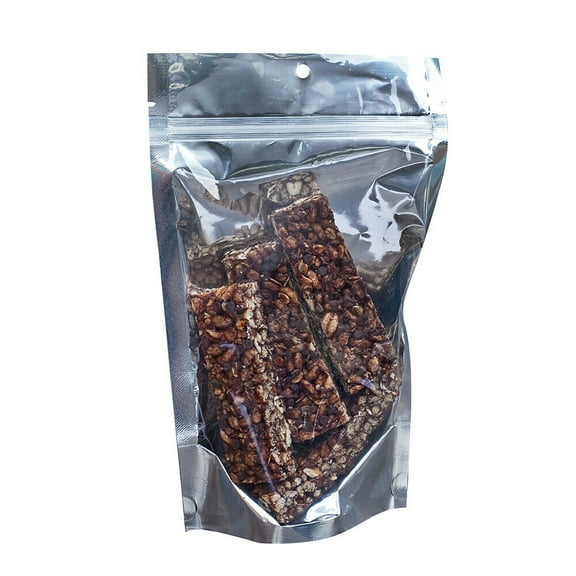 50 Pack 5"x8.5" Mylar Clear/Silver Aluminum Foil Resealable Stand Up Bags Heat Seal Zipper Lock Reusable Storage Pouches for Zip Food Storage Lock Packaging with Tear Notches