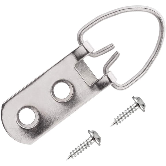 50 Pack 50 lbs Heavy Duty D-Ring Picture Hangers, Picture Hanging Hooks, Double Hole with Screws for Home Decoration, Picture Frame Hanging Kit- Steel