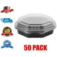 thumbnail image 1 of 50 Pack | 51 oz. | Hinged Take-Out Container | Black Creative Supreme Plastic |, 1 of 3