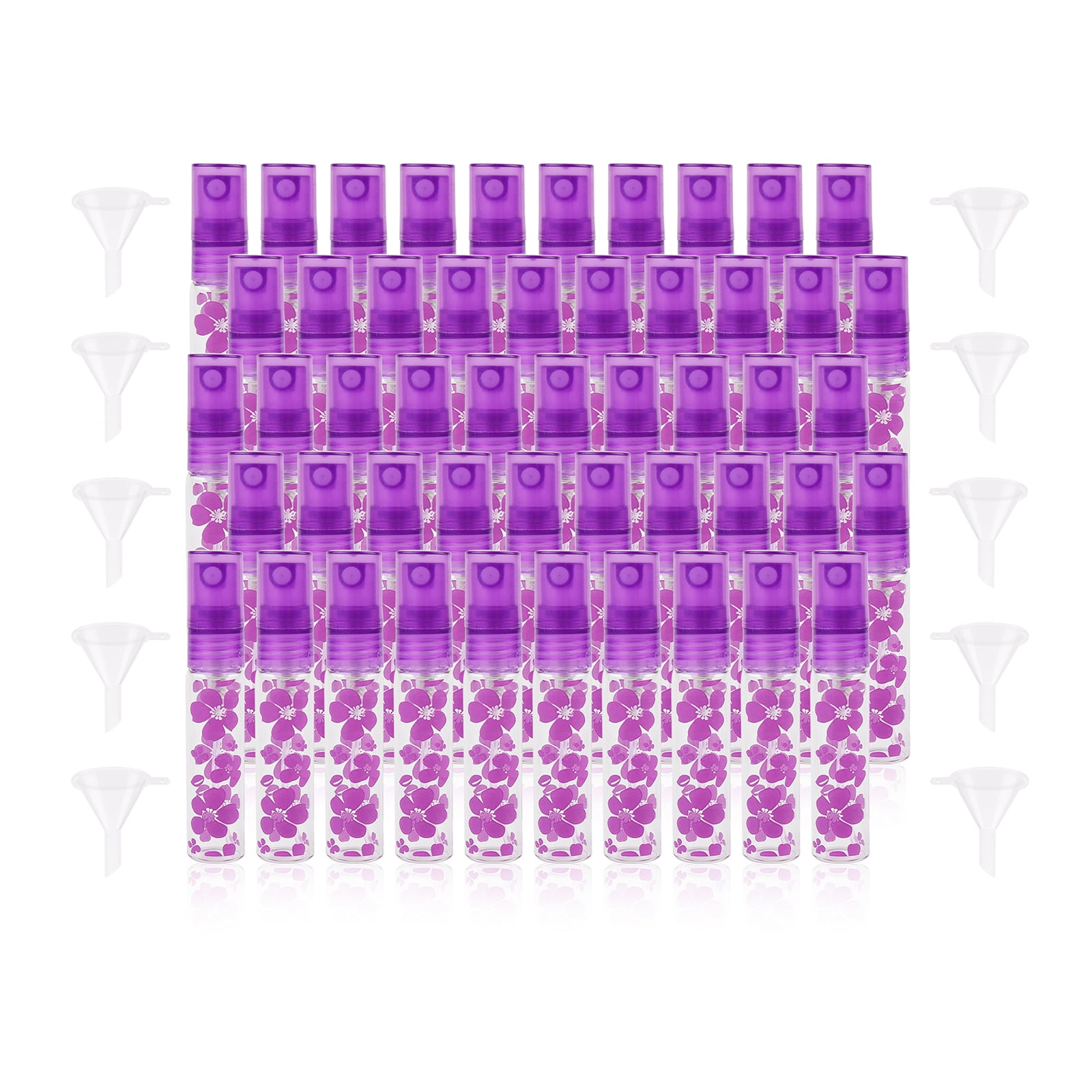 50 Pack 5ml Glass Spray Bottles Empty Refillable Fragrance Sample ...