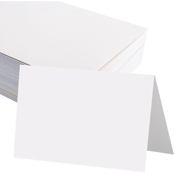 50 Pack 5x7 Blank Cardstock Paper, White Card Stock Bulk, Thick Folded Heavy Cardstock for Thank You Cards, Greeting Cards, Wedding Invitation, Envelopes, DIY Craft Card (Cards Only)