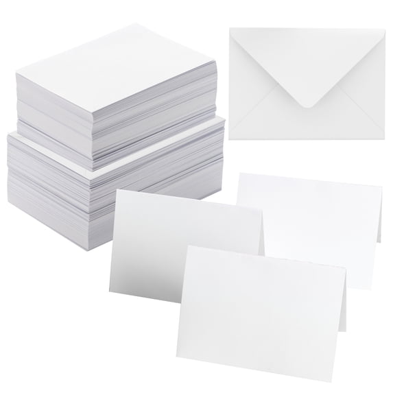 50 Pack 5x7 Inch Blank Cards and Envelopes, Premium White Blank ...