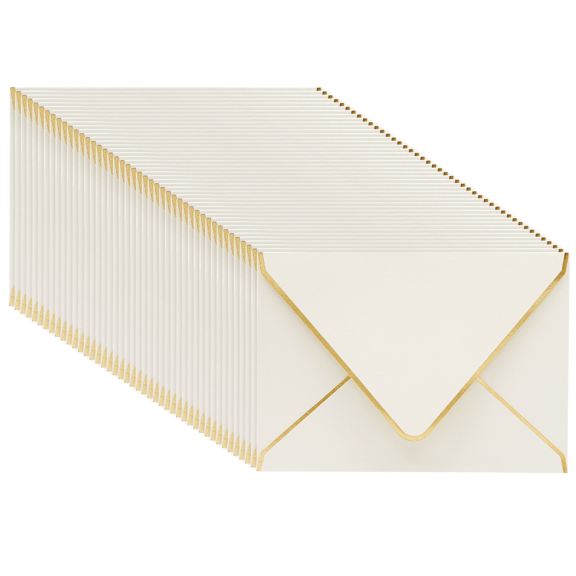 Juvale Wedding Envelopes - A7 Size, 5 x 7 In, Ivory & Gold Foil, 50 ...