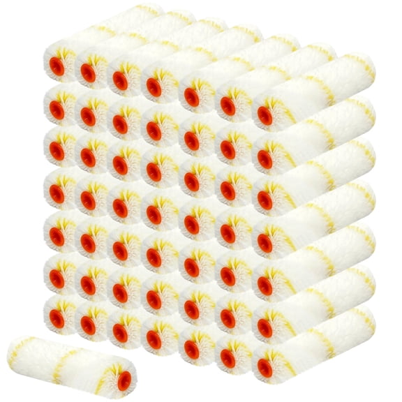 50 Pack 6 Inch Microfiber Paint Roller Covers, Washable Roller Frames, House Painting Supplies, Paint Roller Brushes for Walls & Ceilings