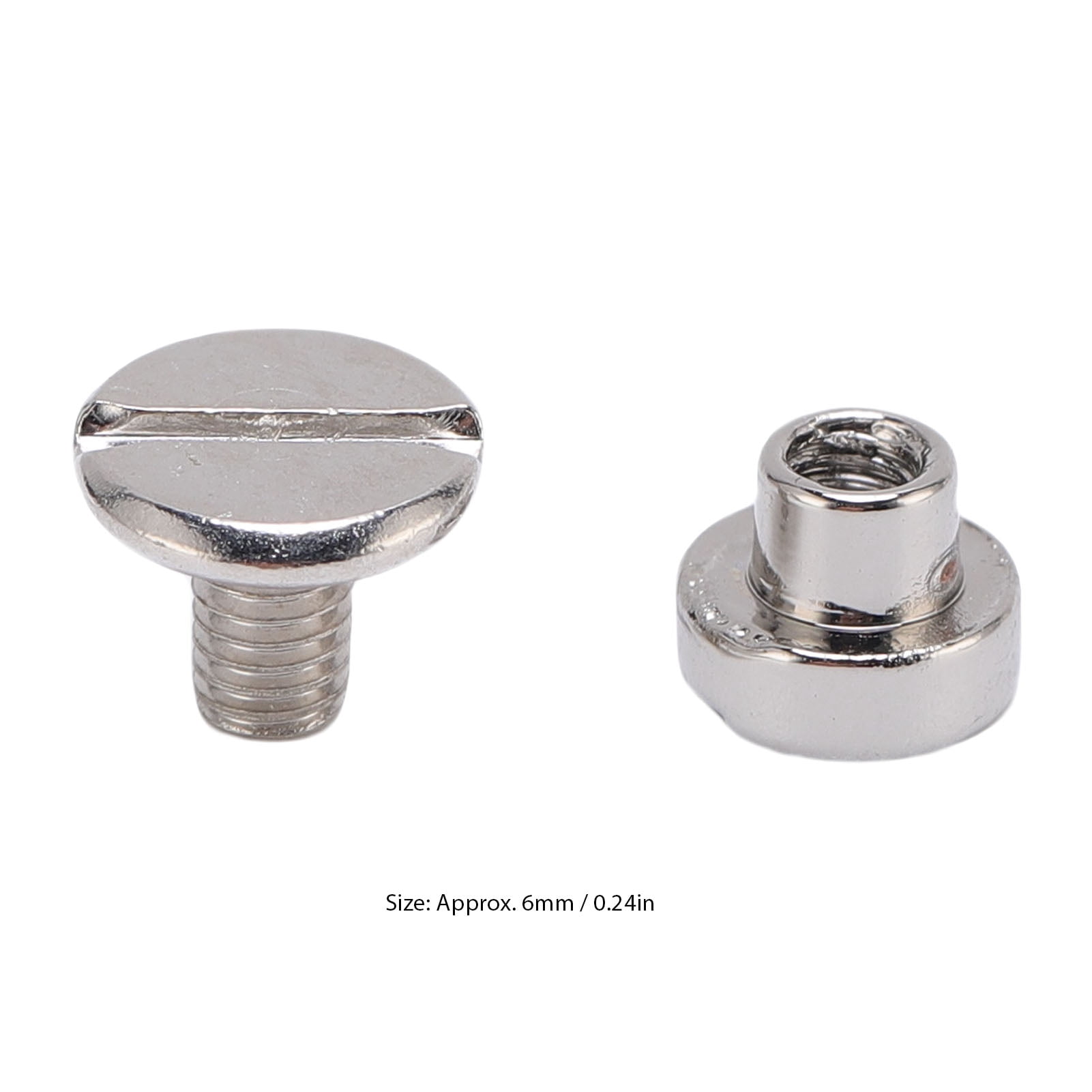 50 Pack 6mm Zinc Alloy Slot Leather Rivets with Screws for Belts Bags ...