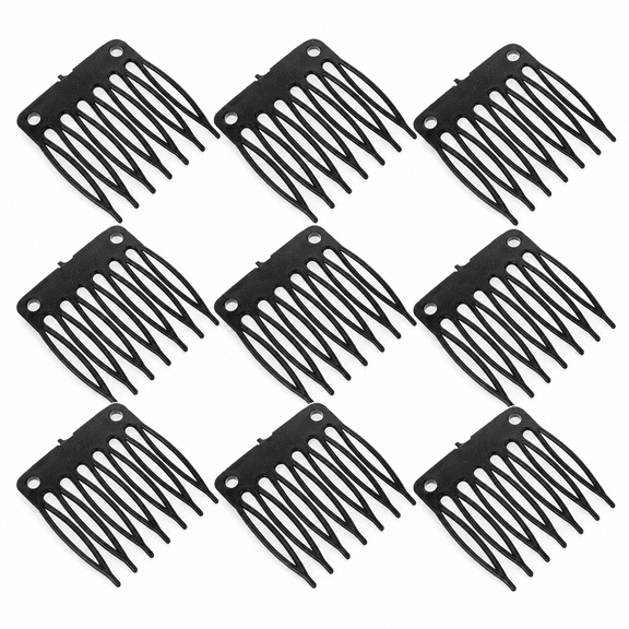 50 Pack 7 Teeth Plastic Wig Clips Combs for Wig Caps Hairpiece Tools