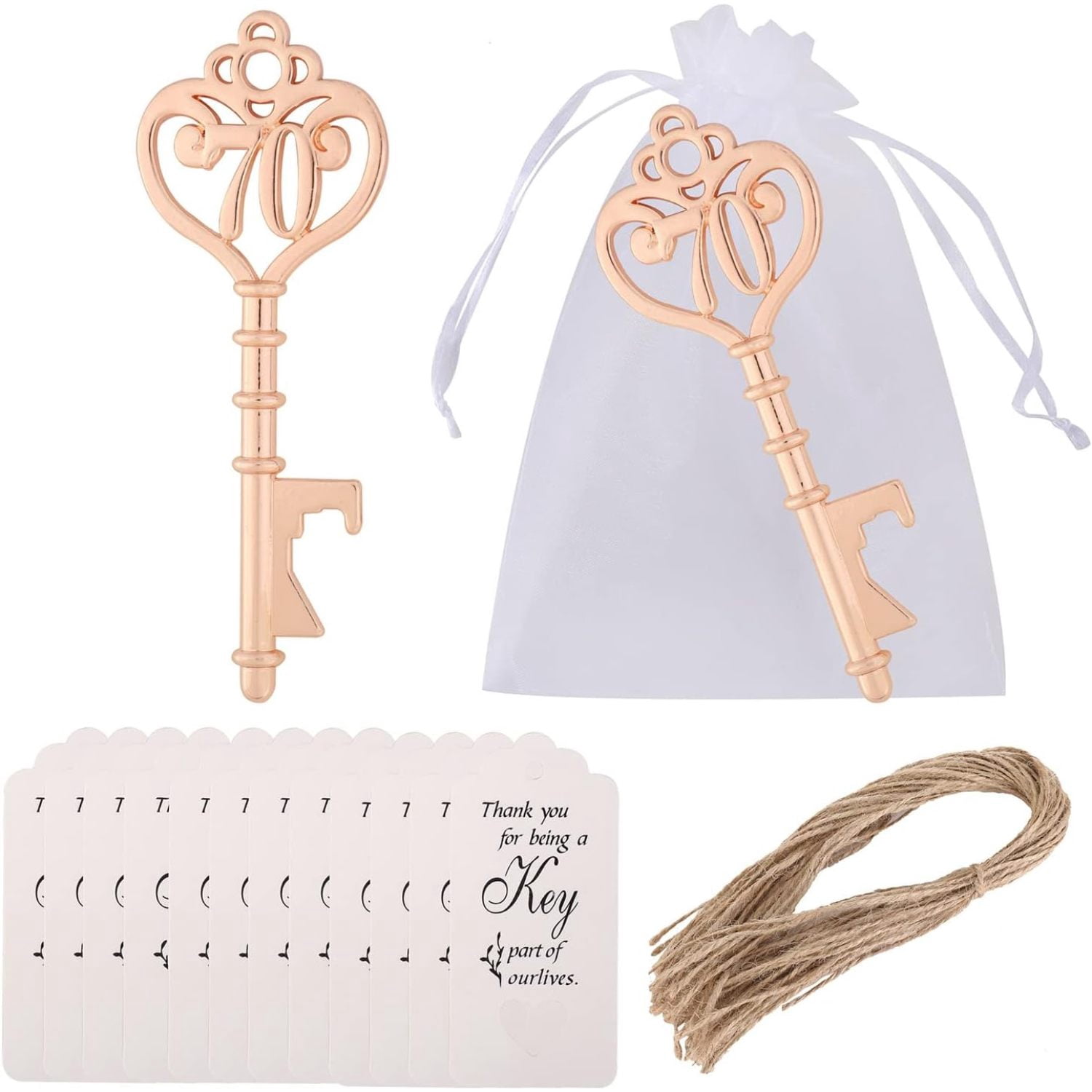 50 Pack 70th Birthday Party Favors 70 Shaped Key Bottle Openers for ...