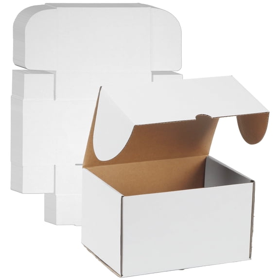 50-Pack 7x5x4 inch Shipping Boxes  Recyclable White Corrugated Cardboard Mailers for Small Gift & Business