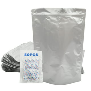 30pcs Mylar Bags for Food Storage with Oxygen Absorbers - Extra Thick 14.8 Mil - 1 Gallon Ziplock Resealable Mylar Bags with Oxygen Absorbers 500cc