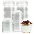 thumbnail image 1 of 50 Pack 8 oz Clear Plastic Cups with Dome Lids for Dessert, Small Containers for Ice Cream Sundae, Parfait, 1 of 9