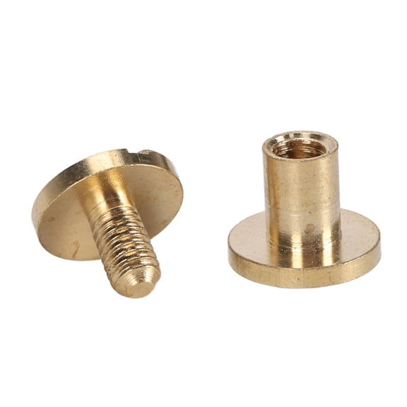 50-Piece Brass Decorative Rivet Kit with Screws, 8mm Slot Head Curved Design for Leather, Fabric, Clothing & Bag Repair 8mm leather Cloth Pants Paper
