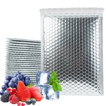 Pack of 50 8x10 inch Silver Metallic Bubble Mailers, Self-Seal Thermal Insulated Padded Envelope