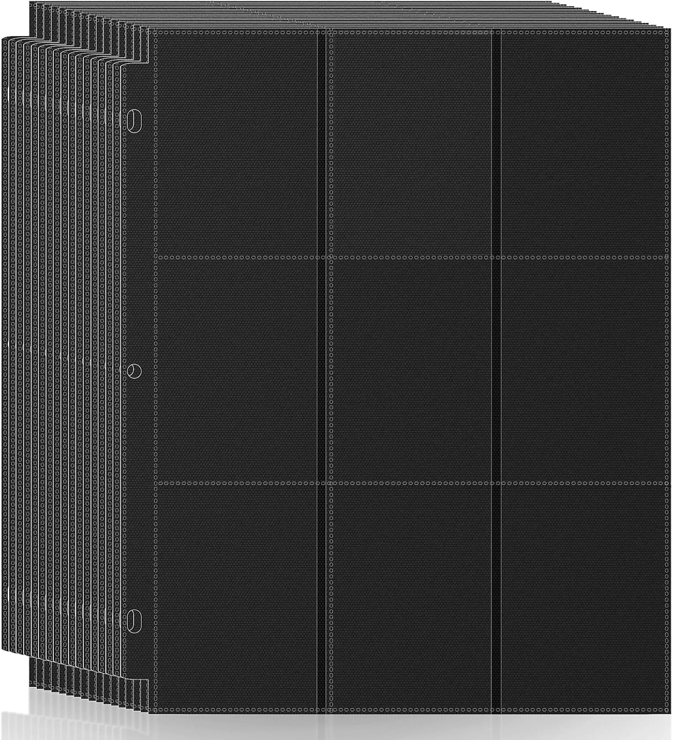50 Pack 9 Pocket Page Protector,900 Pockets Black Trading Card Sleeves Pages Bas