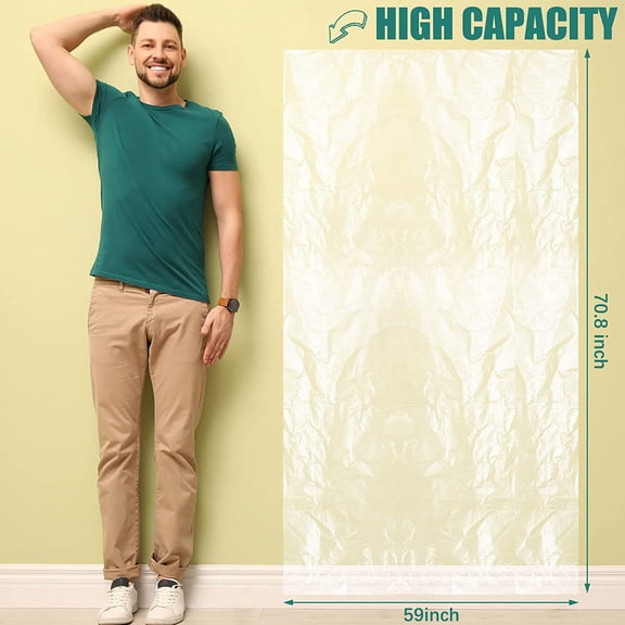 50 Pack 95-100 Gallon Trash Bags Clear Extra Large Plastic Recycling Heavy Duty Garbage Bags 59" x 71" 1.2 Mil Trash Can Liners for Home Kitchen Office Garage Backyard Contractor Storage Outdoor