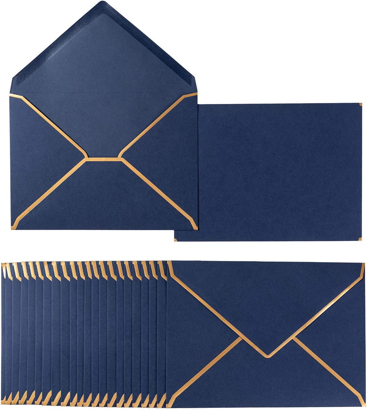50 Pack A7 Envelopes Navy Blue 5 x 7 Self-Adhesive V Flap Envelopes ...