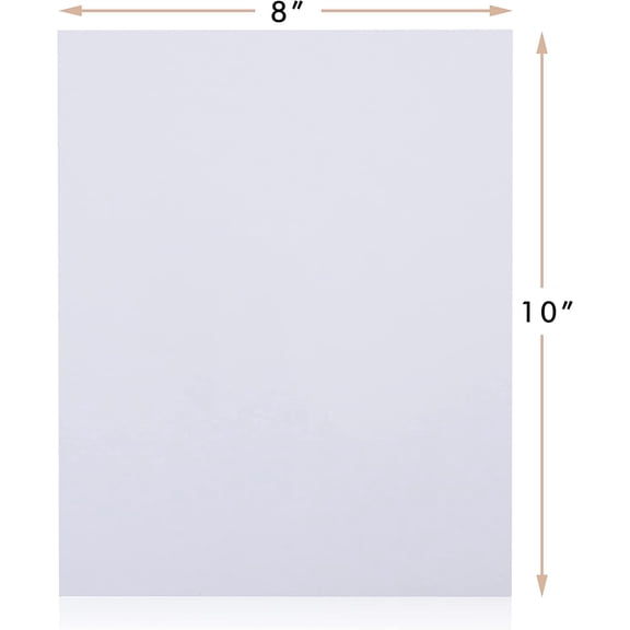 50 Pack Acid-Free Mat Boards - 8x10 Uncut White Backing Boards, 4 - Ply Thickness Backer Boards for Photos, Pictures, Frames, Artworks and Prints