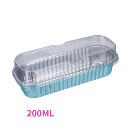 50 Pack Aluminum Mini Loaf Pans, Aluminum Foil Pans with Lid,201ml Disposable Rectangle Baking Containers Muffin Baking Tins, Cake Pans with Lids Spoons