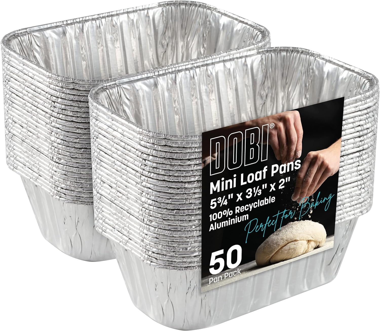 50 Pack Aluminum Mini Loaf Pans Bake Perfectly Even Bread Eco