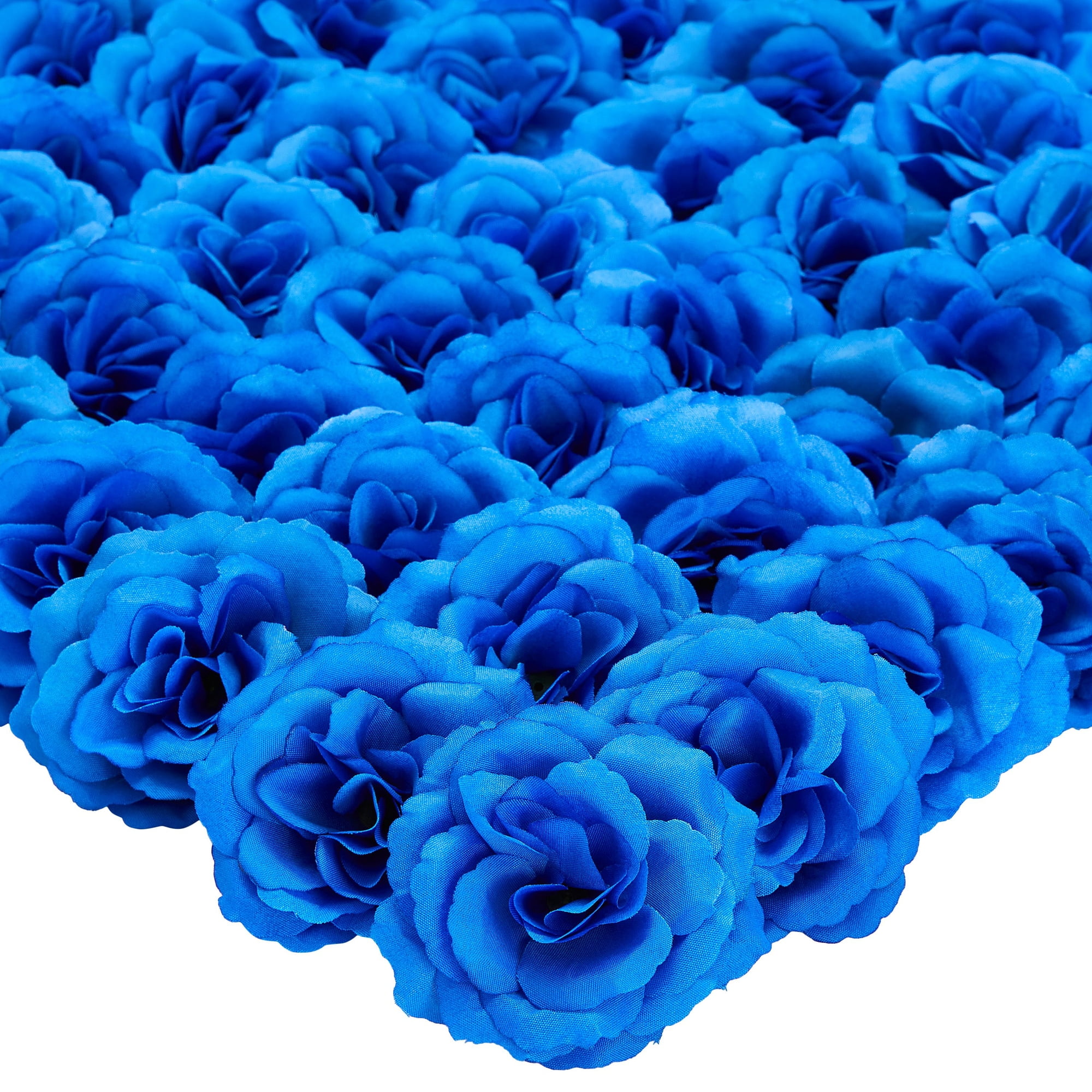 50-Pack Artificial Royal Blue Flowers, Stemless Silk Cloth Roses for ...
