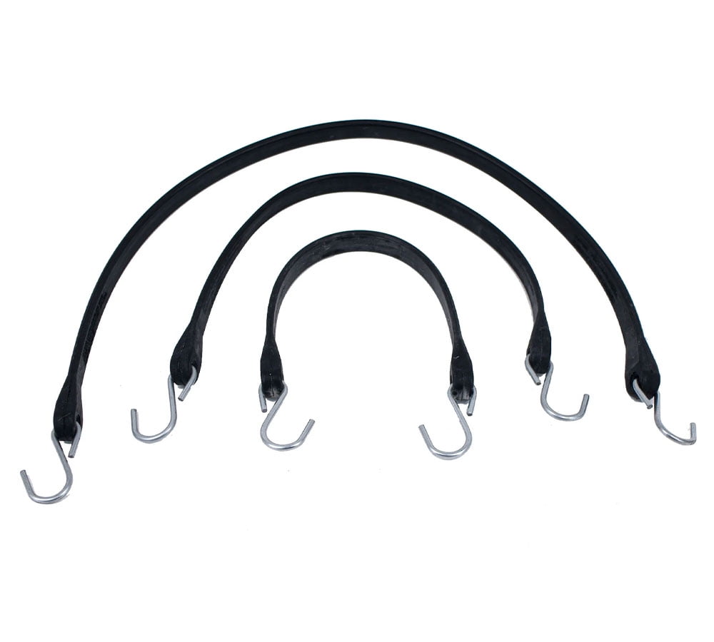 50 Pack Assorted Sizes (15", 21", 31") Natural Rubber Tarp Bungee Straps Tie Down Cords S Hooks Heavy Duty Ideal for Securing Tarps
