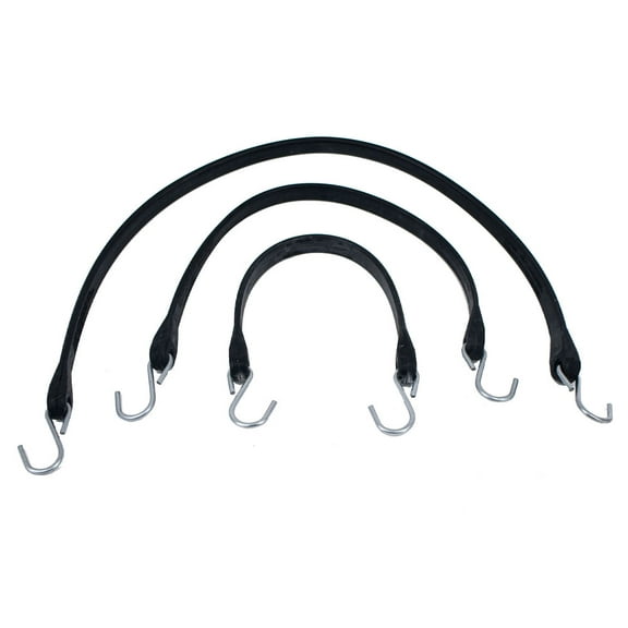 50 Pack Assorted Sizes (15", 21", 31") Natural Rubber Tarp Bungee Straps Tie Down Cords S Hooks Heavy Duty Ideal for Securing Tarps