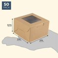 thumbnail image 1 of 50-Pack Bakery Pastry Box with Clear Display Window, Donut, Mini Cake, Kraft, 1 of 3
