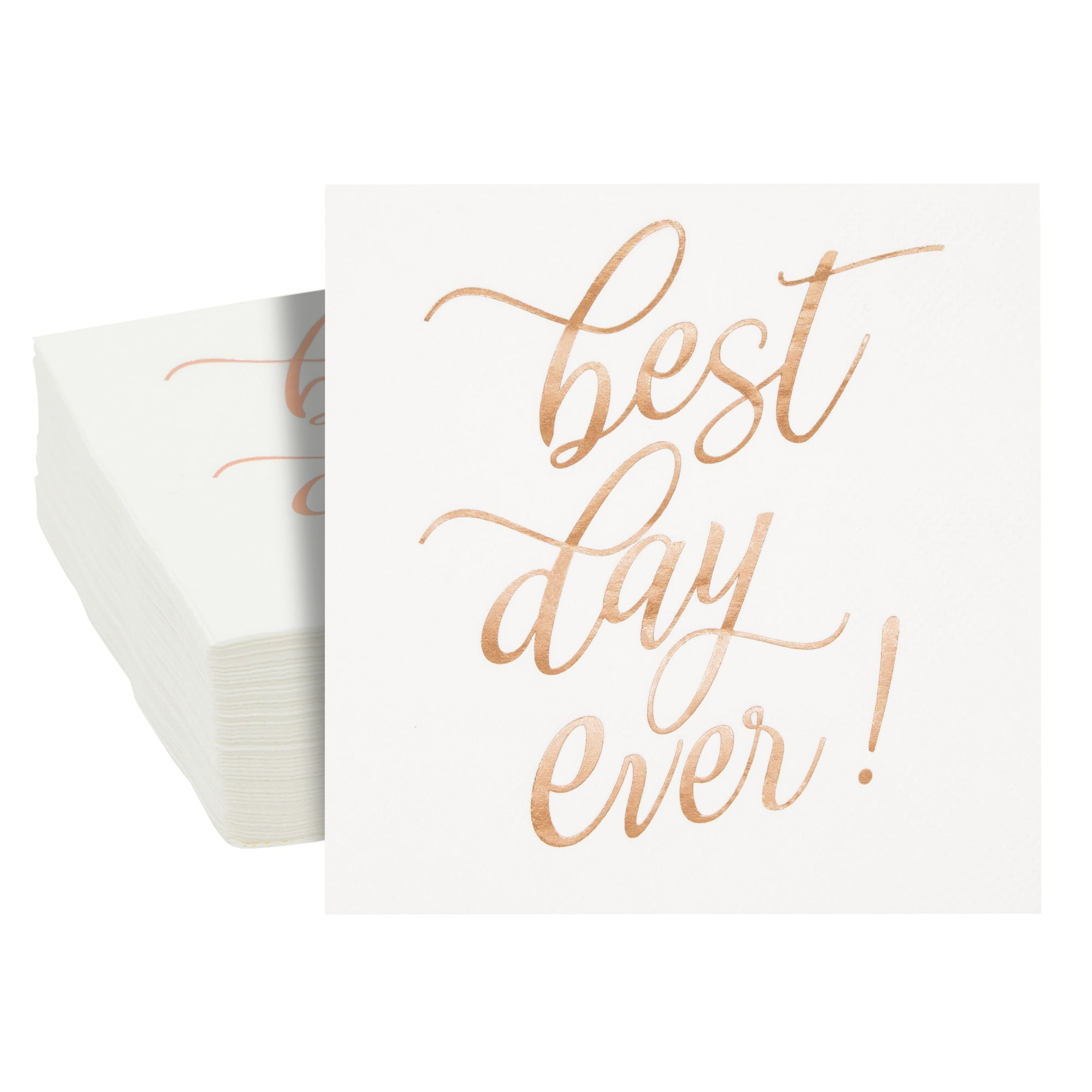 50Pack Best Day Ever Napkins Disposable Napkins for Wedding Reception, Bridal Shower