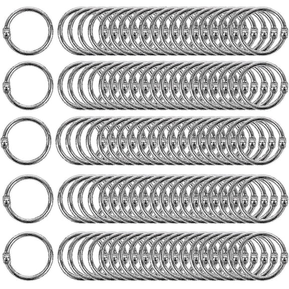 50 Pack Binder Rings 25mm Metal Loose Leaf Rings Key Rings